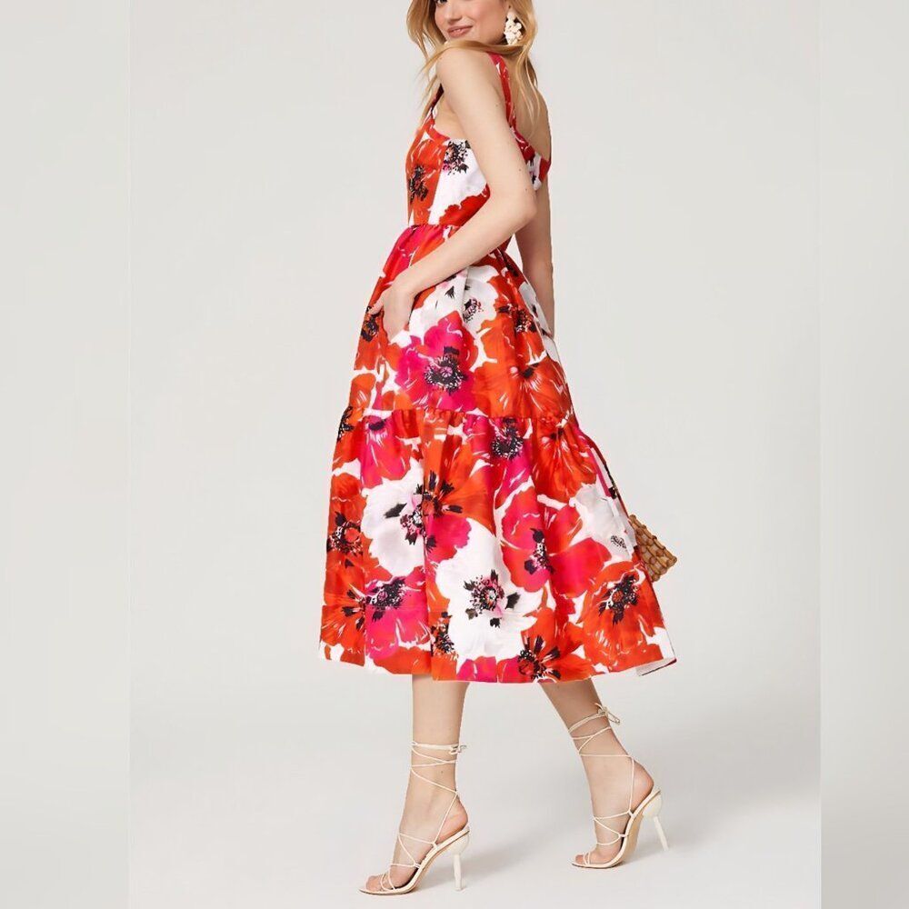Tanya Taylor - 2 Gia Floral‎ Red White Strap Dress ** No Tag, VGood
